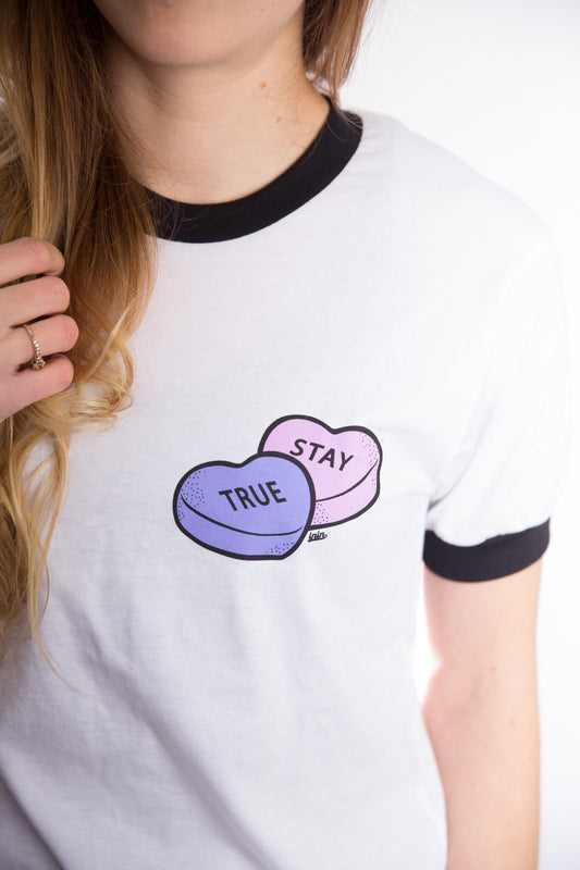Stay True Candy Heart Ringer T-Shirt